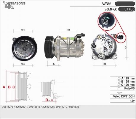 AHE 57765 - Compressor, air conditioning autospares.lv