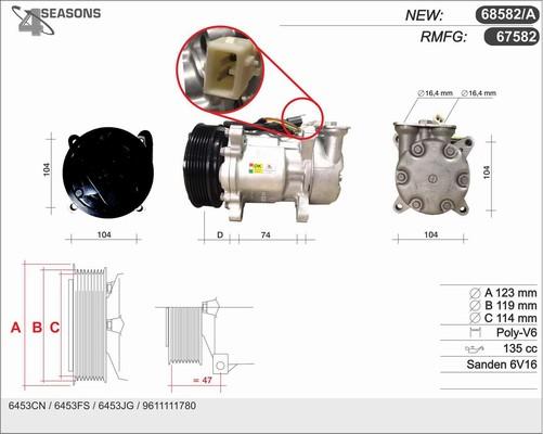 AHE 68582/A - Compressor, air conditioning autospares.lv