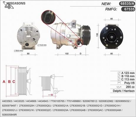 AHE 68535/A - Compressor, air conditioning autospares.lv