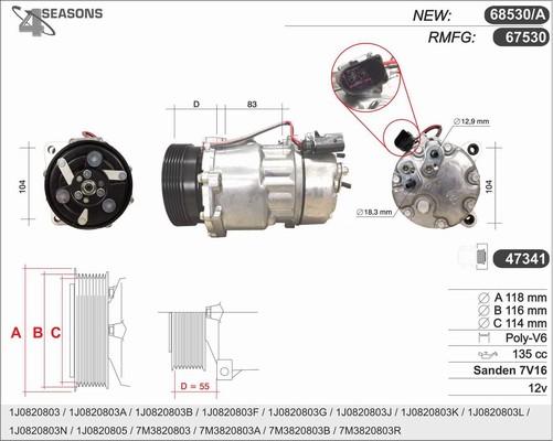 AHE 68530/A - Compressor, air conditioning autospares.lv