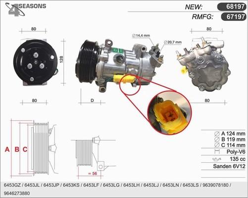 AHE 68197 - Compressor, air conditioning autospares.lv