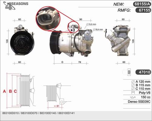 AHE 68155/A - Compressor, air conditioning autospares.lv