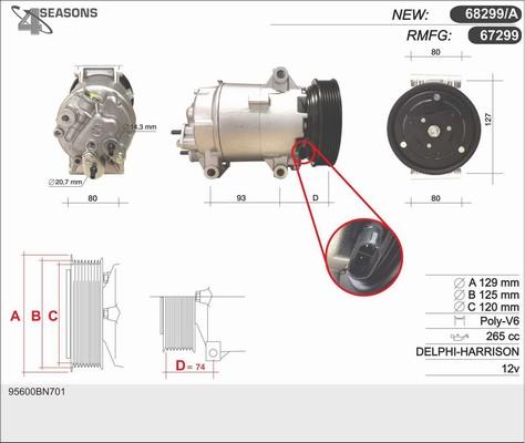 AHE 68299/A - Compressor, air conditioning autospares.lv