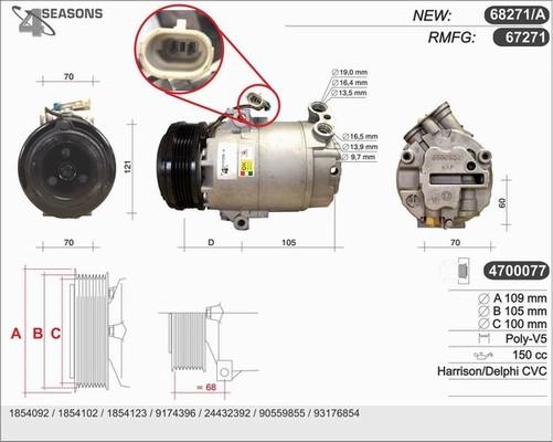 AHE 68271/A - Compressor, air conditioning autospares.lv