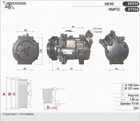 AHE 67534 - Compressor, air conditioning autospares.lv