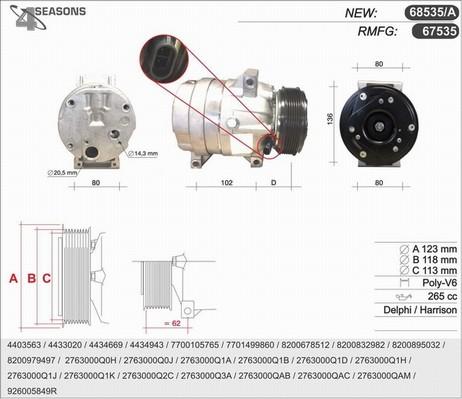 AHE 67535 - Compressor, air conditioning autospares.lv