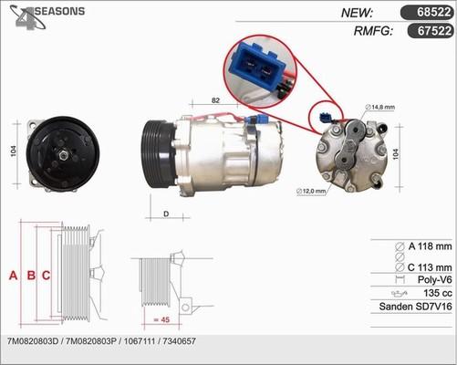 AHE 67522 - Compressor, air conditioning autospares.lv