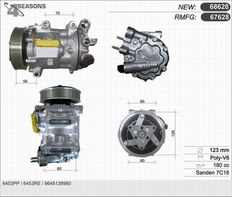 AHE 67628 - Compressor, air conditioning autospares.lv