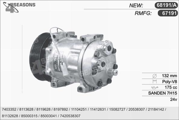 AHE 67191 - Compressor, air conditioning autospares.lv