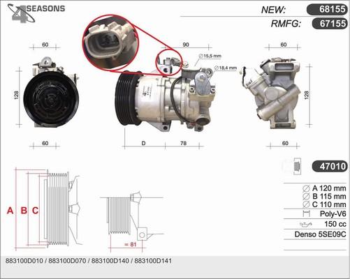 AHE 67155 - Compressor, air conditioning autospares.lv