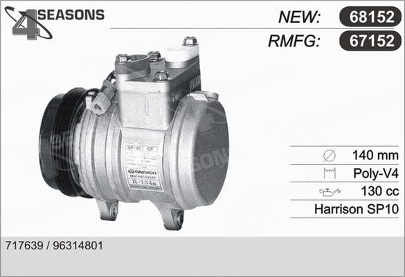 AHE 67152 - Compressor, air conditioning autospares.lv
