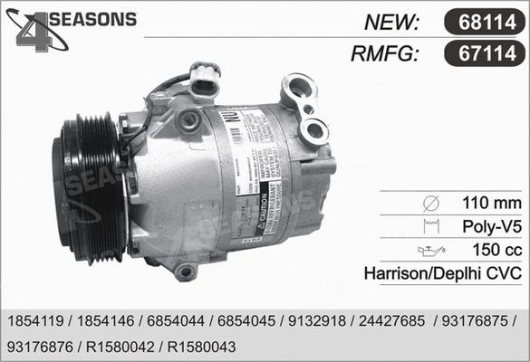 AHE 67114 - Compressor, air conditioning autospares.lv