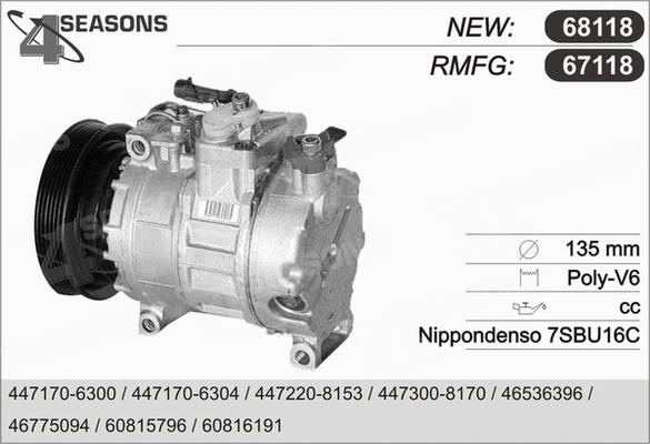 AHE 67118 - Compressor, air conditioning autospares.lv