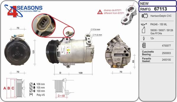 AHE 67113 - Compressor, air conditioning autospares.lv