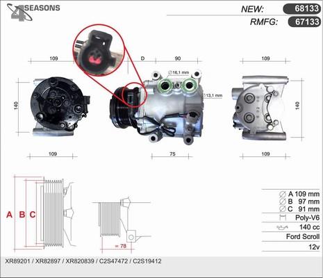 AHE 67133 - Compressor, air conditioning autospares.lv