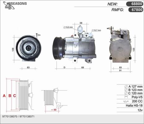 AHE 68800 - Compressor, air conditioning autospares.lv