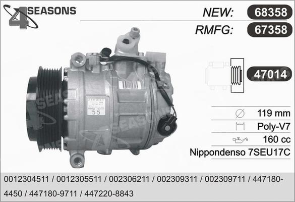 AHE 67358 - Compressor, air conditioning autospares.lv