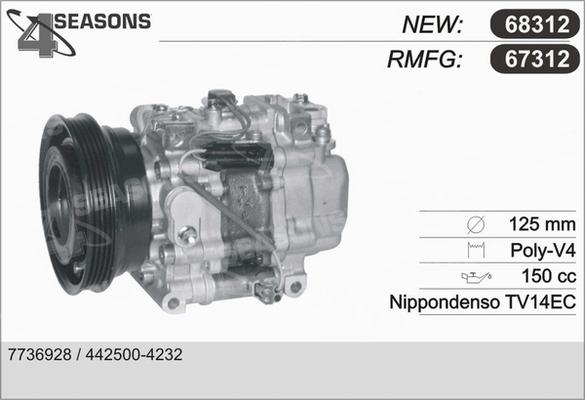 AHE 67312 - Compressor, air conditioning autospares.lv