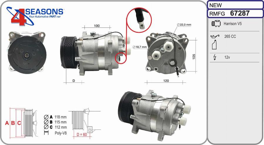 AHE 67287 - Compressor, air conditioning autospares.lv