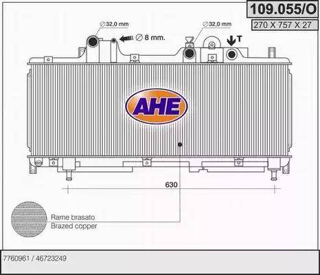 AHE 109.055/O - Radiator, engine cooling autospares.lv