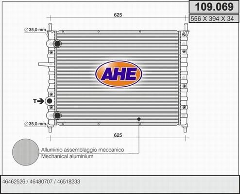 AHE 109.069 - Radiator, engine cooling autospares.lv