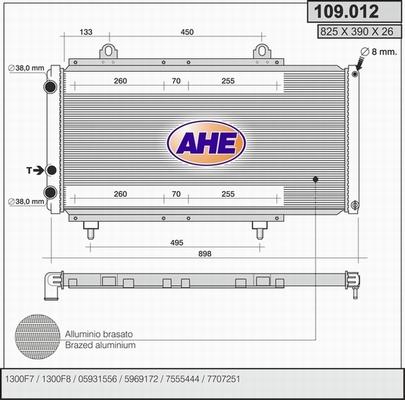 AHE 109.012 - Radiator, engine cooling autospares.lv