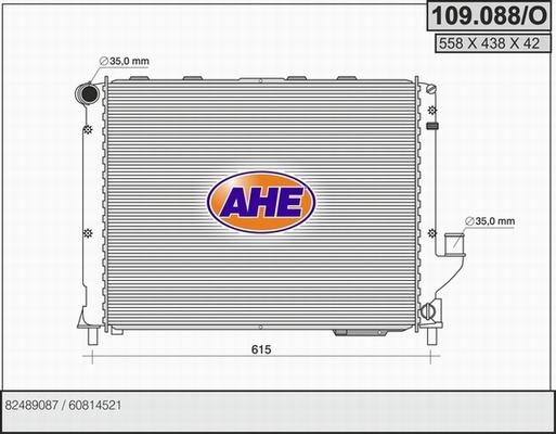AHE 109.088/O - Radiator, engine cooling autospares.lv