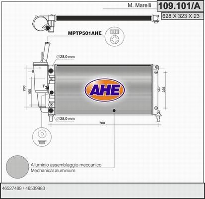 AHE 109.101/A - Radiator, engine cooling autospares.lv