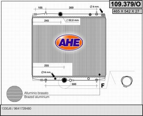 AHE 109.379/O - Radiator, engine cooling autospares.lv