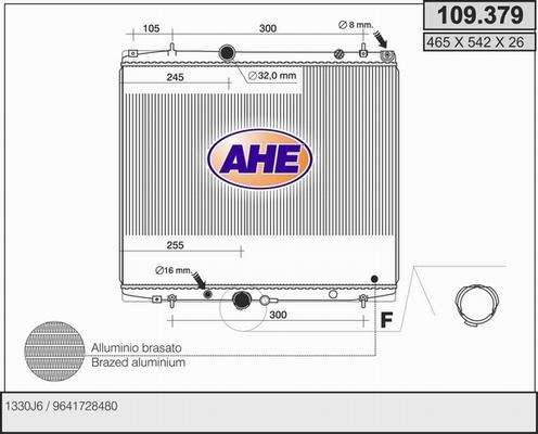 AHE 109.379 - Radiator, engine cooling autospares.lv