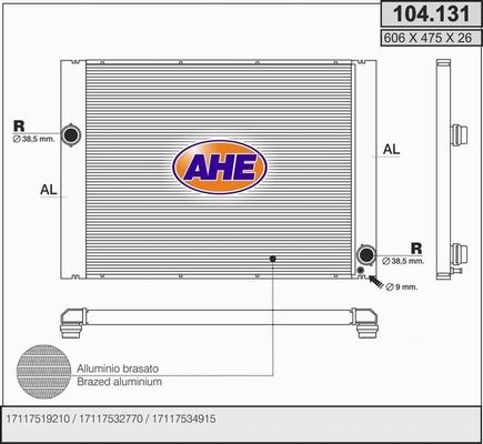 AHE 104.131 - Radiator, engine cooling autospares.lv