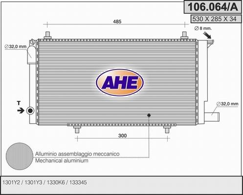 AHE 106.064/A - Radiator, engine cooling autospares.lv