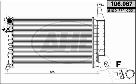 AHE 106.067 - Radiator, engine cooling autospares.lv