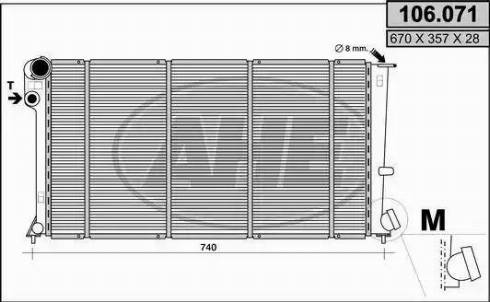 AHE 106.071 - Radiator, engine cooling autospares.lv