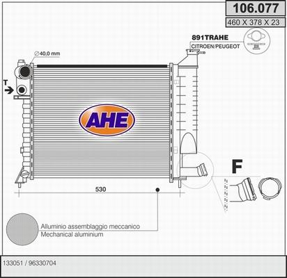 AHE 106.077 - Radiator, engine cooling autospares.lv