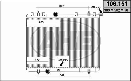 AHE 106.151 - Radiator, engine cooling autospares.lv