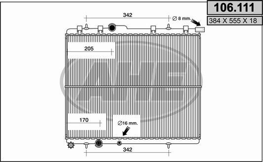 AHE 106.111 - Radiator, engine cooling autospares.lv