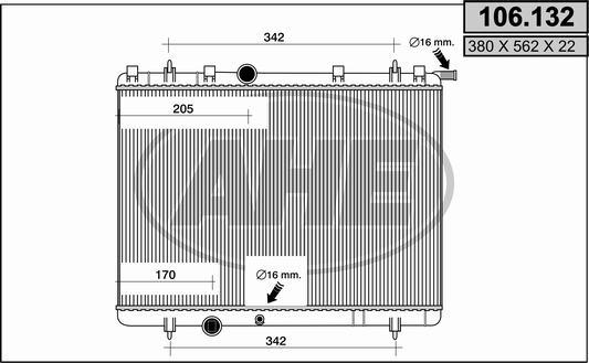 AHE 106.132 - Radiator, engine cooling autospares.lv