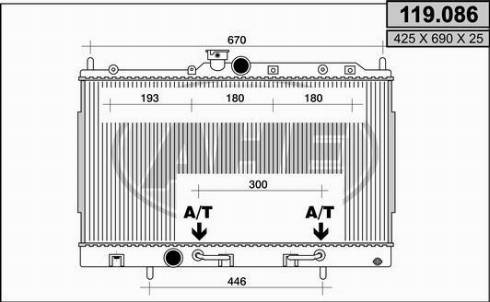 AHE 119.086 - Radiator, engine cooling autospares.lv