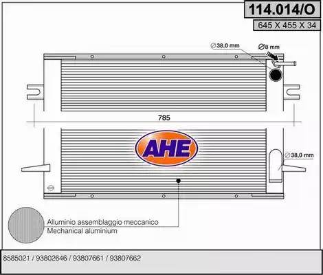 AHE 114.014/O - Radiator, engine cooling autospares.lv