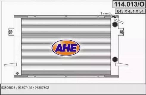 AHE 114.013/O - Radiator, engine cooling autospares.lv