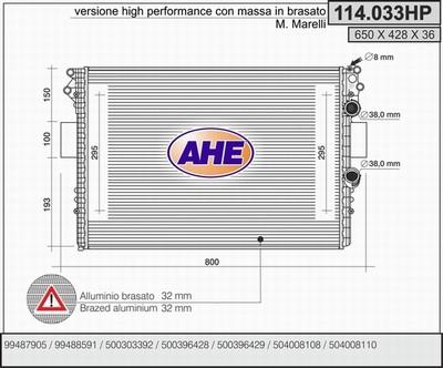 AHE 114.033HP - Radiator, engine cooling autospares.lv