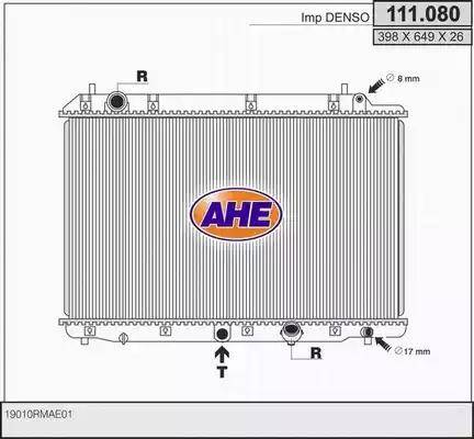 AHE 111.080 - Radiator, engine cooling autospares.lv