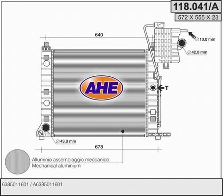 AHE 118.041/A - Radiator, engine cooling autospares.lv