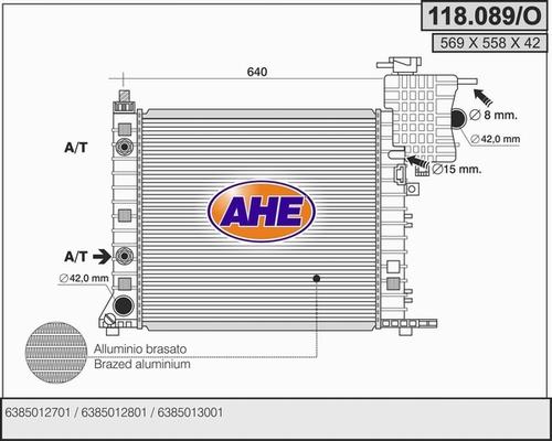 AHE 118.089/O - Radiator, engine cooling autospares.lv