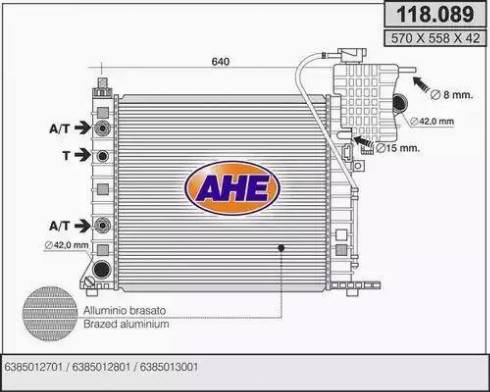 AHE 118.089 - Radiator, engine cooling autospares.lv