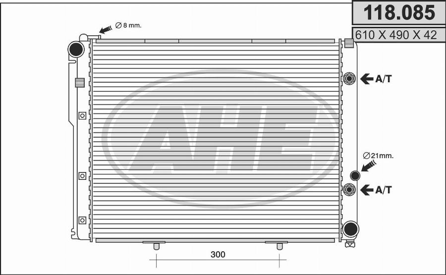 AHE 118085 - Radiator, engine cooling autospares.lv