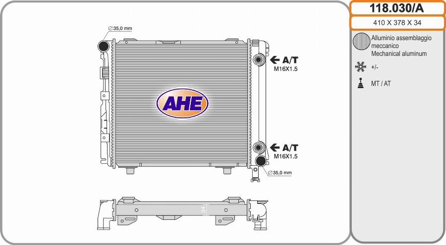 AHE 118.030/A - Radiator, engine cooling autospares.lv