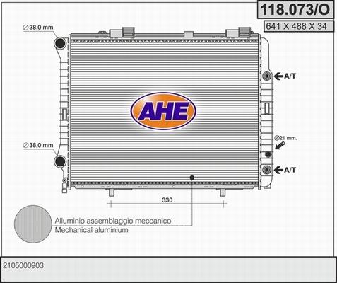 AHE 118.073/O - Radiator, engine cooling autospares.lv