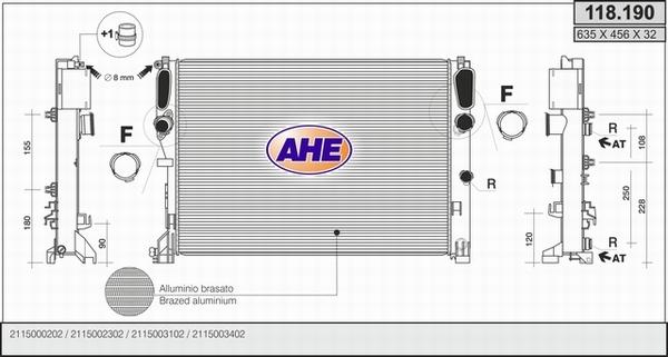 AHE 118.190 - Radiator, engine cooling autospares.lv